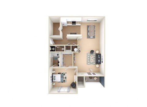 3D 1A Floor Plan at Grand Reserve at Columbus Apartments in Columbus, Georgia, GA